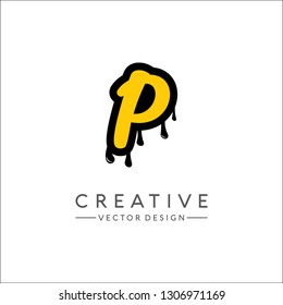 Letter P Logo. Initial Letter Design Vector Luxury Colors