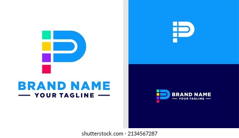 LETTER P LOGO LIST MODERN EDITABLE