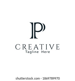 Letter P Logo Luxury design vector template Linear. Type Character Symbol Logotype