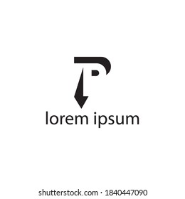 logotipo de letra p diseño de vectores de plantillas abstractas con máscara de ilustración creativa moderna.