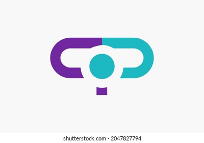 Letter P Logo Modern Simple Iconic Shape