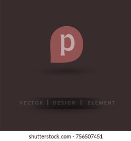 Letter p logo modern typography. Minimalistic design.