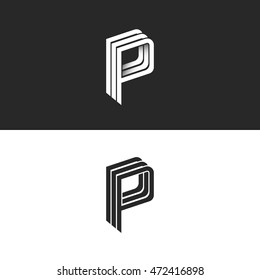 P Letter Monogram Logo Pp Black Stock Vector Royalty Free