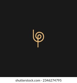 monograma del logotipo de letra P, tipografía creativa de estilo minimalista,