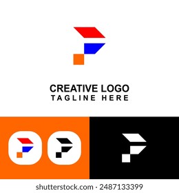 Letter P logo monogram template. Great for company identity.