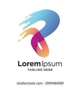 Logo für Buchstaben mit Farbspritzer-Konzept