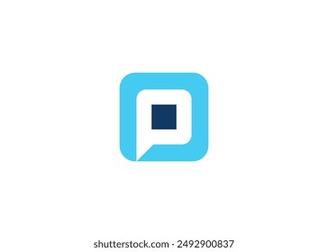 Letter P logo pixel design vector technology