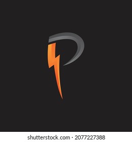 Vector de plantillas de energía con logotipo de carta P