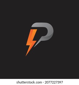 Letter P Logo Power Template Vector