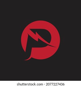 Letter P Logo Power Template Vector