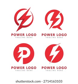 Letra p logo Vector de potencia