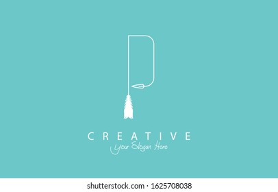 Letter P logo or symbol vector illustration