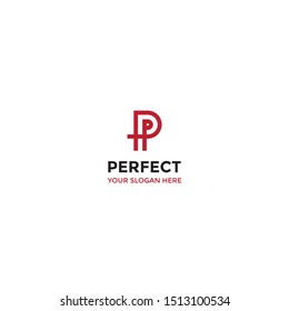 letter p logo template design modern for business
