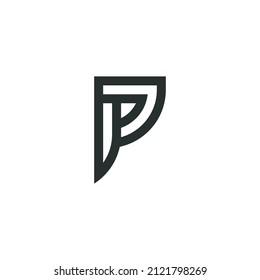 logotipo de letra P, diseño de plantilla, blanco y negro