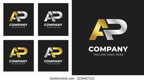 Letter A P logo template design with luxury variation concept modern