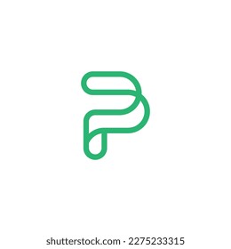  Ilustración vectorial de plantilla de logotipo de carta P