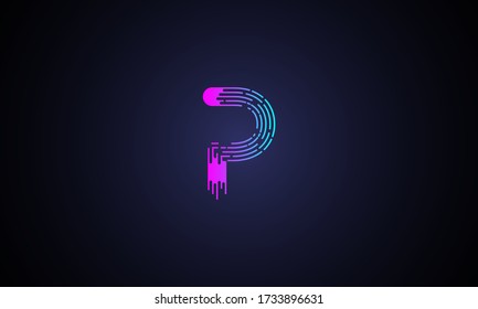 Plantilla de logotipo de la letra P con color degradado