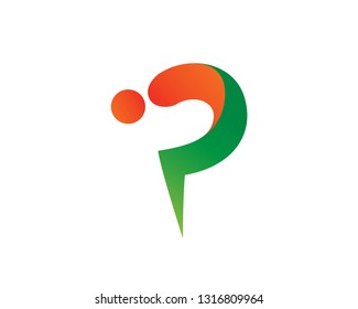Letter P Logo Template, Icon, Symbol - Vector