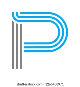 Letter P Logo Template with Lines. Simple and Minimalist Logo. Editable Vector Template