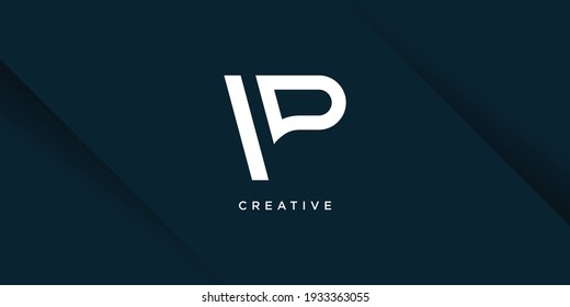Letter P logo template with modern creative unique concept premium vector part 