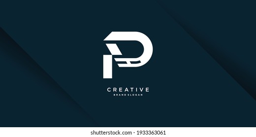 Letter P logo template with modern creative unique concept premium vector part 