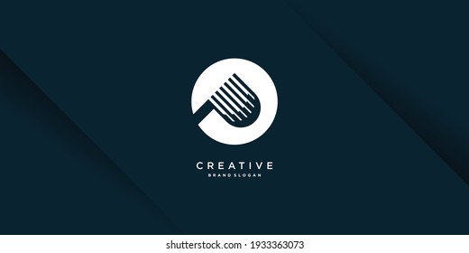 Letter P logo template with modern creative unique concept premium vector part 