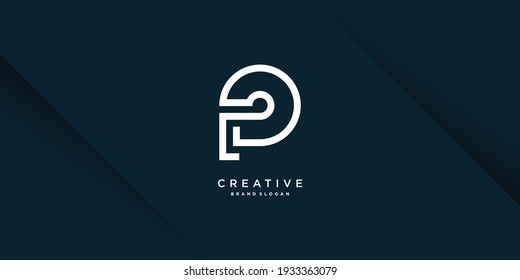 Letter P logo template with modern creative unique concept premium vector part 