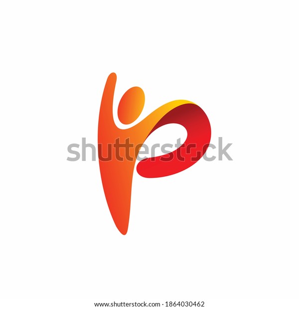 Letter P logo that formed\
people logo