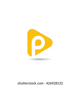 Letter P Logo Triangle Icon Design Template Elements