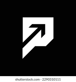 letter p logo with upward arrow