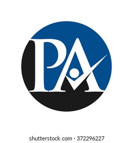 letter p and letter a logo vector.