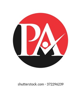 letter p and letter a logo vector.