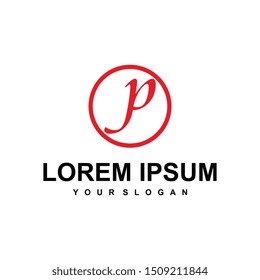 letter P logo vector, alphabet logo template