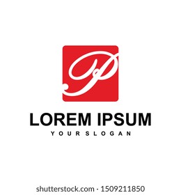 letter P logo vector, alphabet logo template