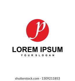 letter P logo vector, alphabet logo template