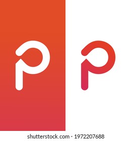 letter P logo vector, alphabet logo template