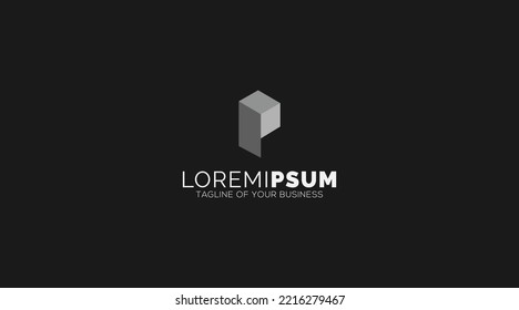 letter P logo vector, alphabet logo template