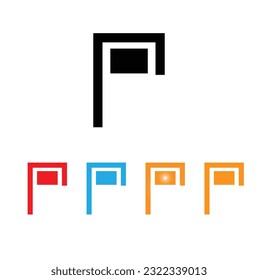 vector de logotipo de letra P, plantilla de alfabeto. Letra P Modelo vectorial de diseño de lujo Lineal. Tipo de logotipo de símbolo de carácter.  Diseño de marca para el diseño del logotipo de la letra P.