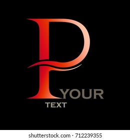 Letter P Logo Vector, P Letter emblem, business logo template, P initial, icon design template elements, red alphabet letter "P"