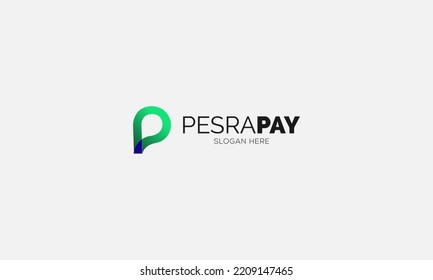 Letter P logo vector, financial payment logo template, payout icon vector