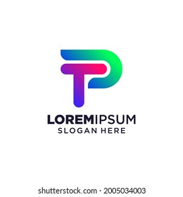 Ilustración vectorial del logotipo de la letra p, inspiración de diseño. Iconos coloridos