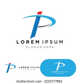 Diseño de ilustración vectorial de logotipo de carta P