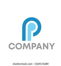 letter P logo vector sign template