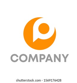 letter P logo vector sign template