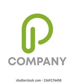 letter P logo vector sign template