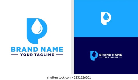 LETTER P LOGO WATER EDITABLE