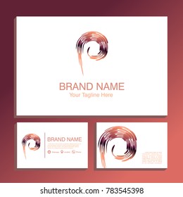 letter p, p logo,p letter design. icon. word logo. abstract types. business cards pack, front and back. vector. suitable for studio, beauty, salon, art and beauty company.
