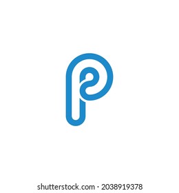 letter p loop cute design symbol logo vector
