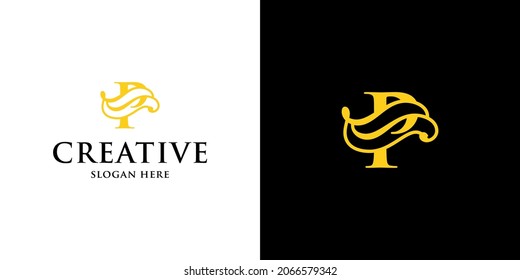 Letter p luxury logo design template