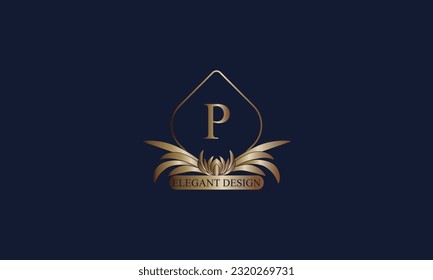 Luxus-Logo von Letter P. Monogram Design Elemente, elegante Vorlage. Kalligrafisches elegantes Icon-Design. Geschäftszeichen.